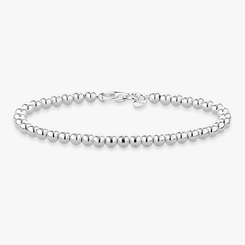 Bead Strand Bracelet in Sterling Silver, 4mm