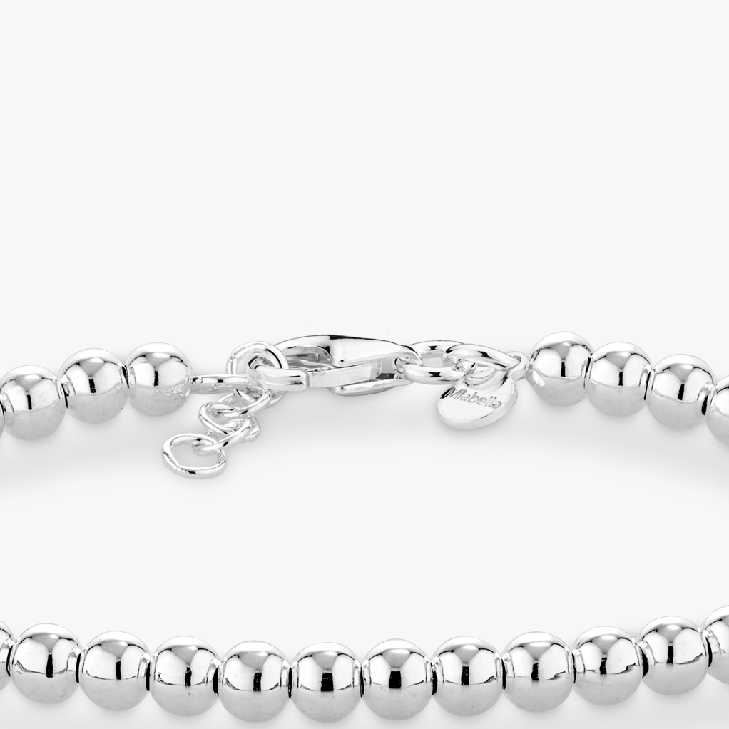 Bead Strand Bracelet in Sterling Silver, 4mm