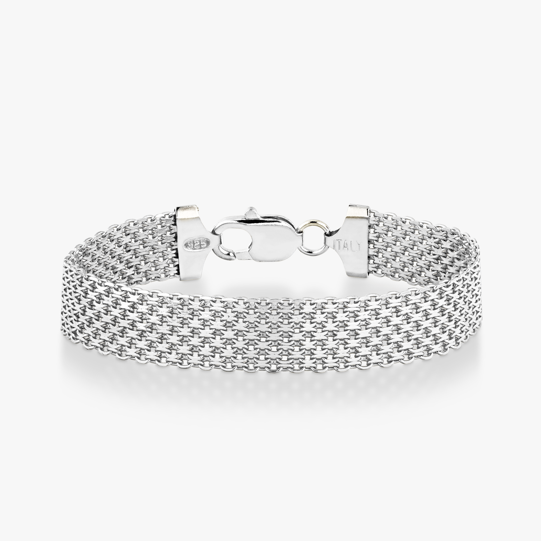 Bismark Mesh Bracelet in Sterling Silver, 12mm