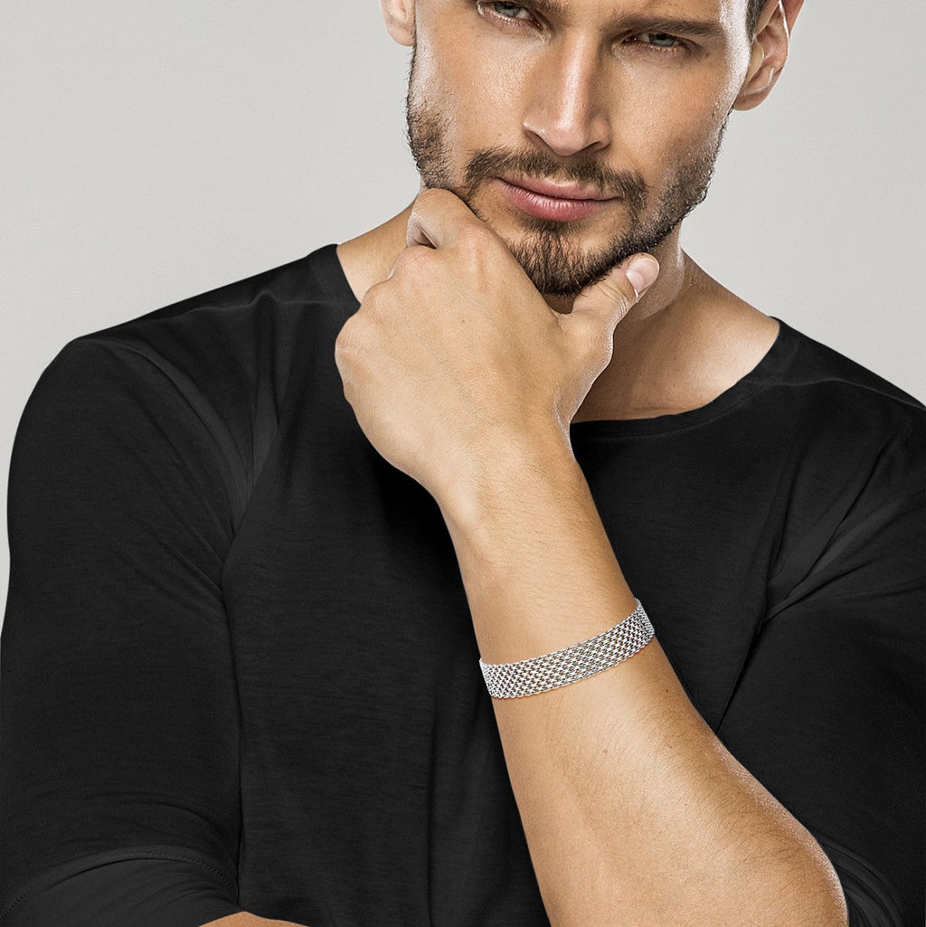 Bismark Mesh Bracelet in Sterling Silver, 12mm