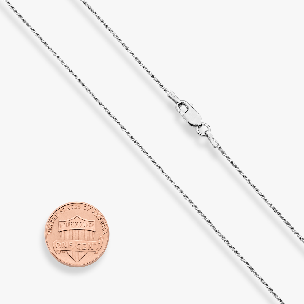 Crucifix Cross Pendant Necklace in Rhodium Plated Sterling Silver, Small