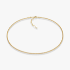 Cuban Adjustable Choker Necklace in 18k Gold Over Sterling Silver, 2.5mm