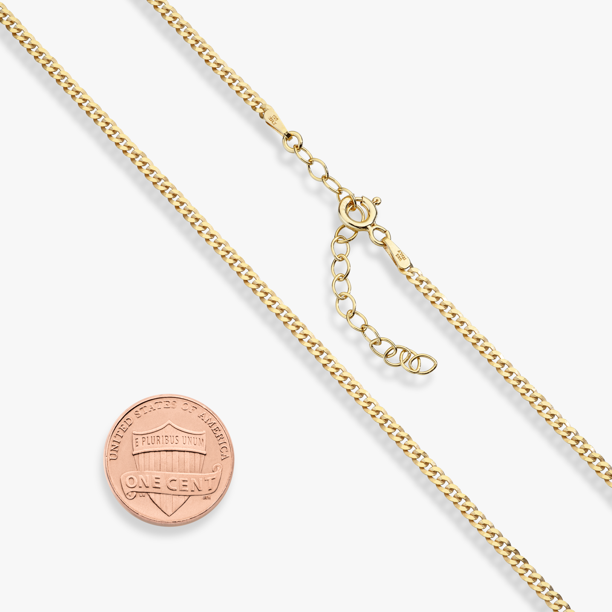 Cuban Adjustable Choker Necklace in 18k Gold Over Sterling Silver, 2.5mm