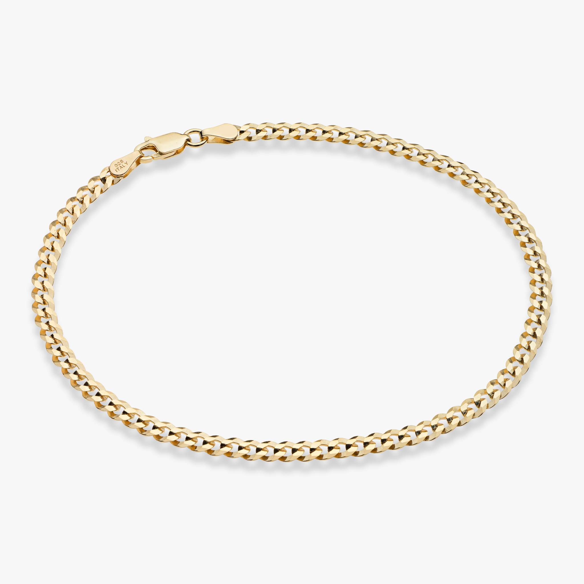 Cuban Anklet in 18k Gold Over Sterling Silver, 3.5mm