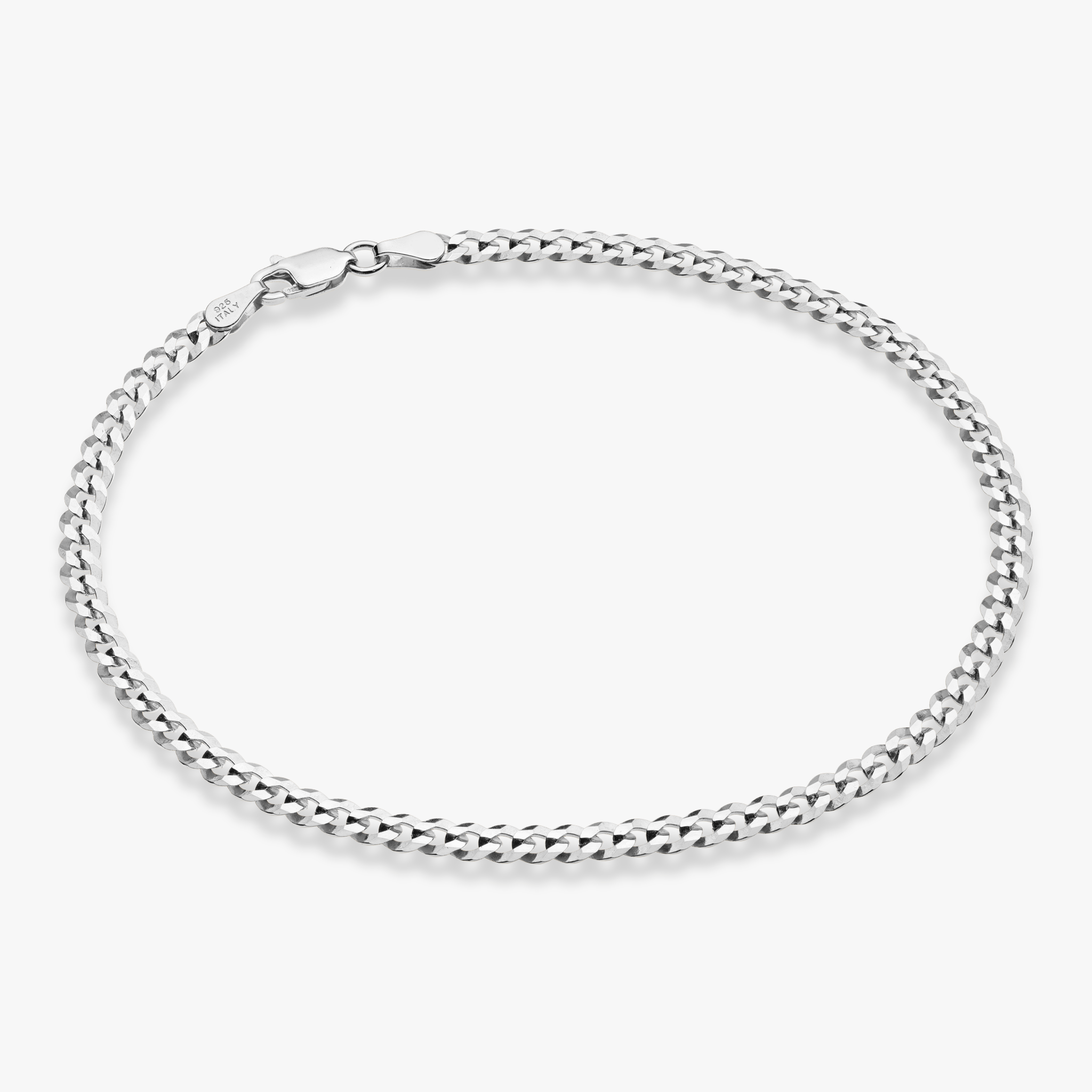 Cuban Anklet in Sterling Silver, 3.5mm