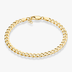 Cuban Chain Bracelet in 18k Gold Over Sterling Silver, 5mm