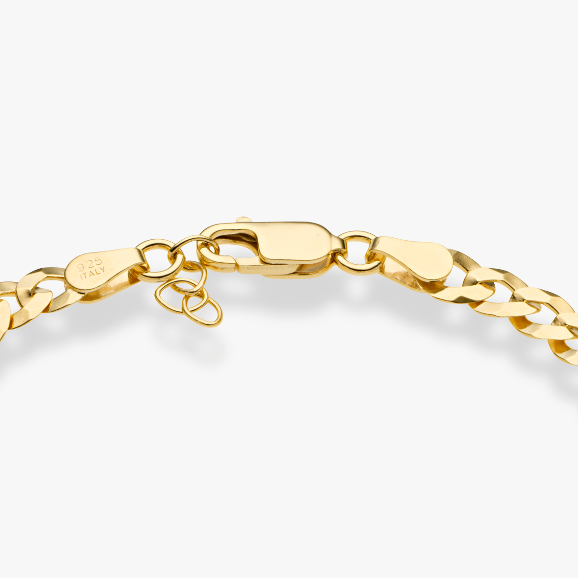 Cuban Chain Bracelet in 18k Gold Over Sterling Silver, 5mm
