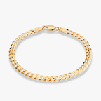 Cuban Chain Bracelet in 18k Gold Over Sterling Silver, 5mm