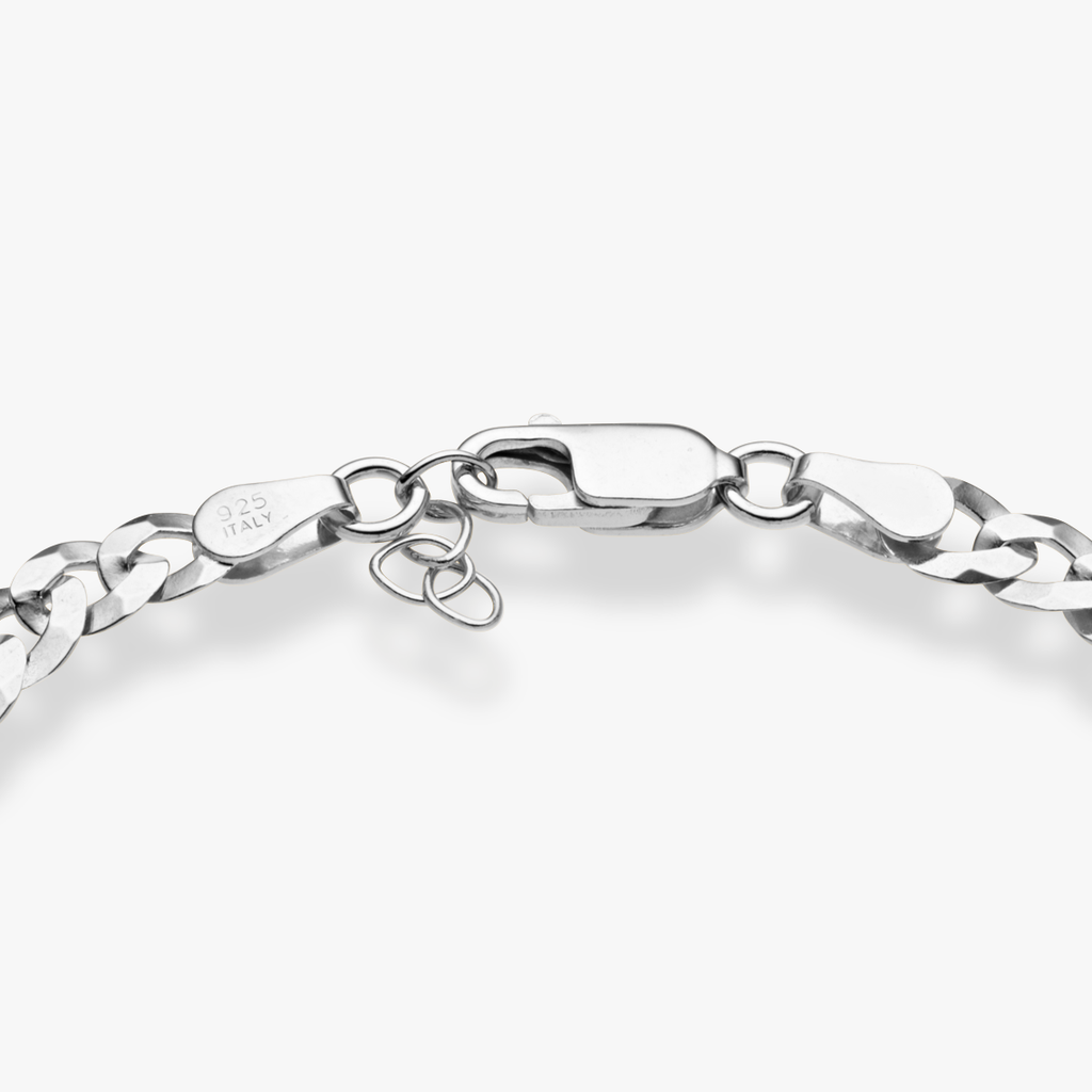 Cuban Chain Bracelet in Sterling Silver, 5mm