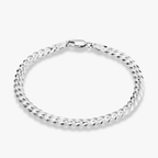 Cuban Chain Bracelet in Sterling Silver, 5mm