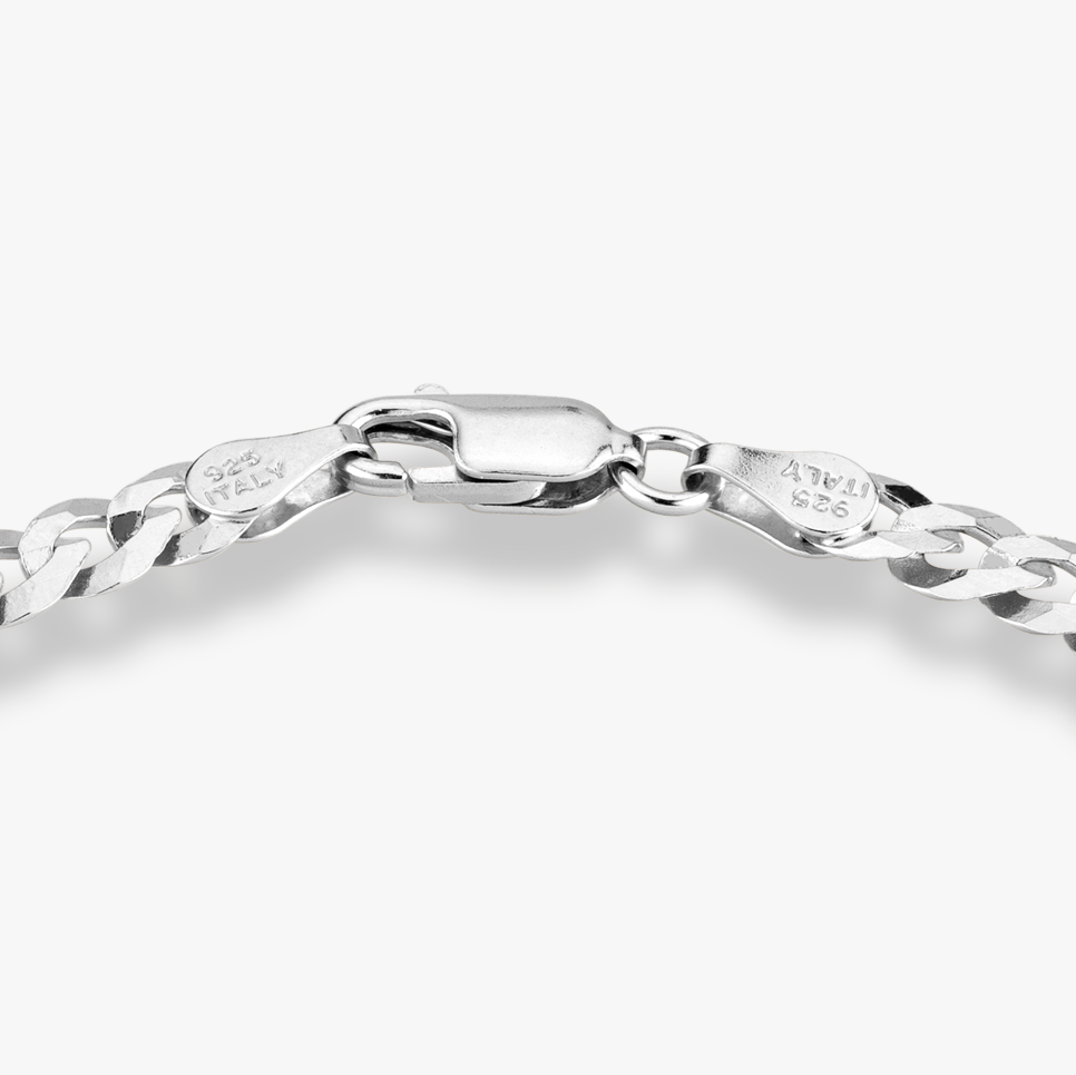 Cuban Chain Bracelet in Sterling Silver, 5mm