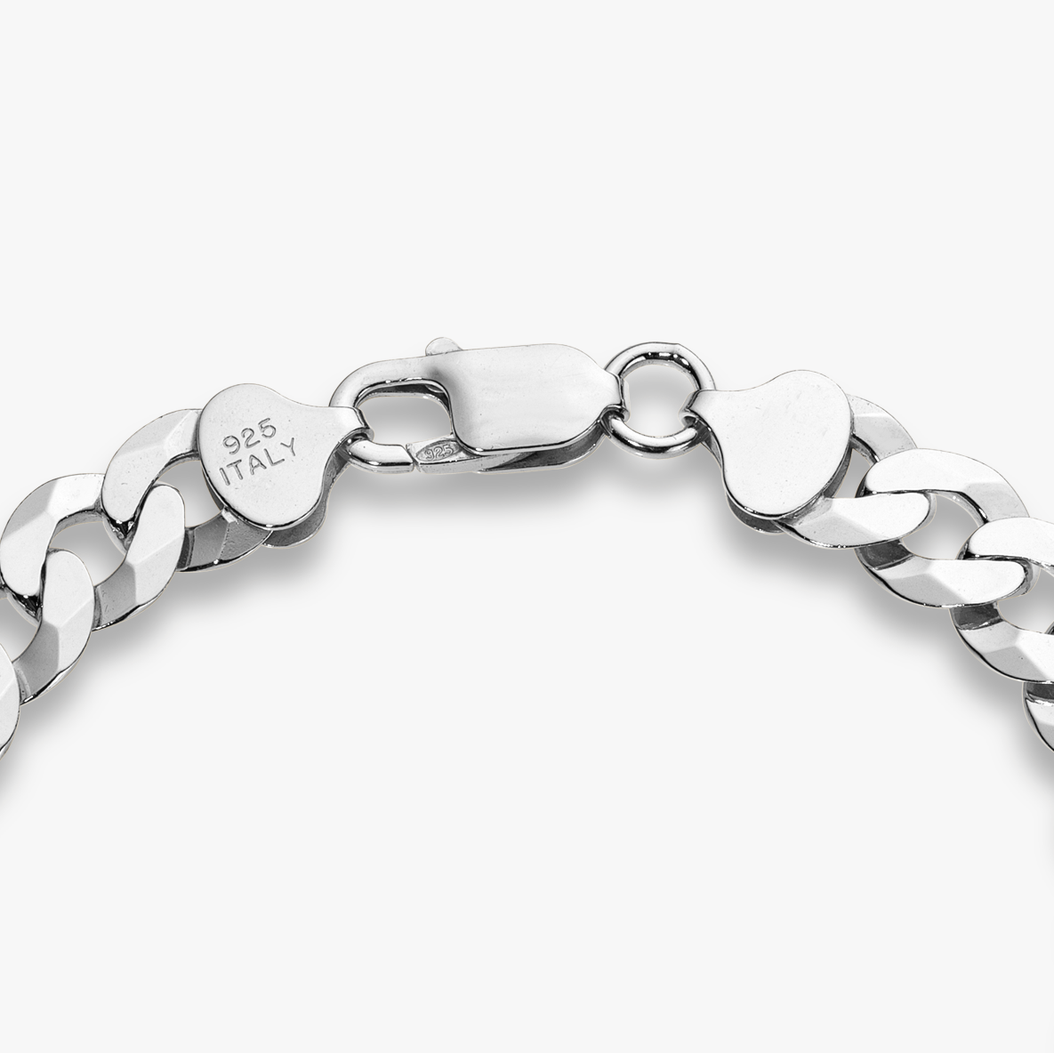 Cuban Chain Bracelet in Sterling Silver, 9mm