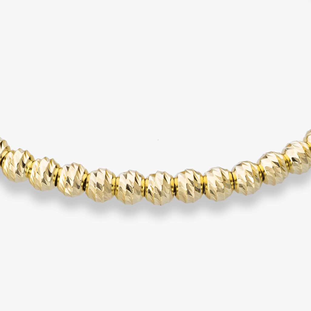 Diamond-Cut Bead Adjustable Bolo Bracelet in 18k Gold Over Sterling Silver, 4mm