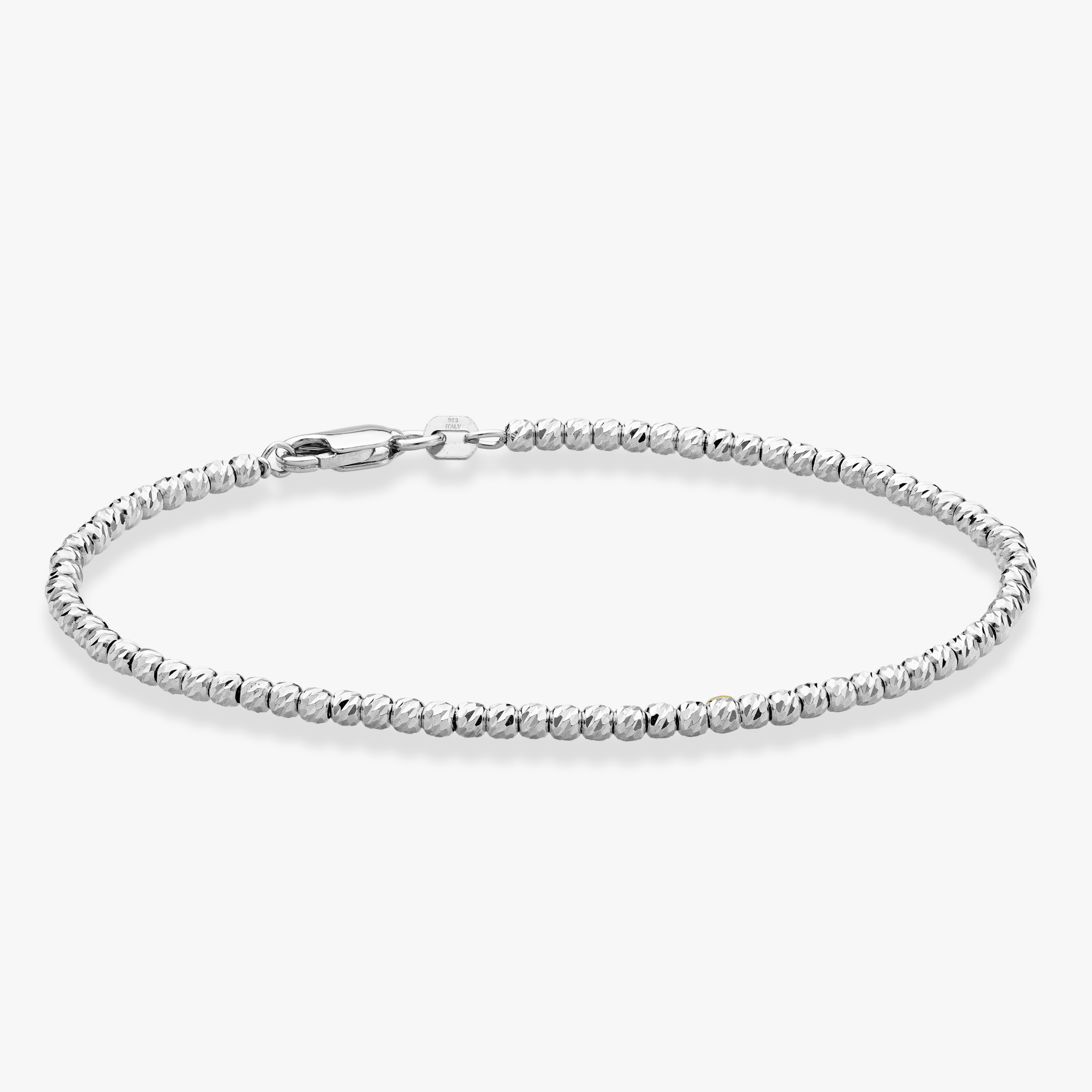 Diamond-Cut Bead Strand Bracelet in Sterling Silver, 2.5mm