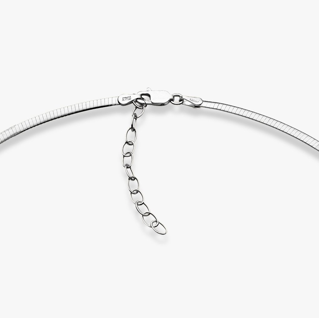 Dome Omega Adjustable Necklace in Sterling Silver, 2.5mm