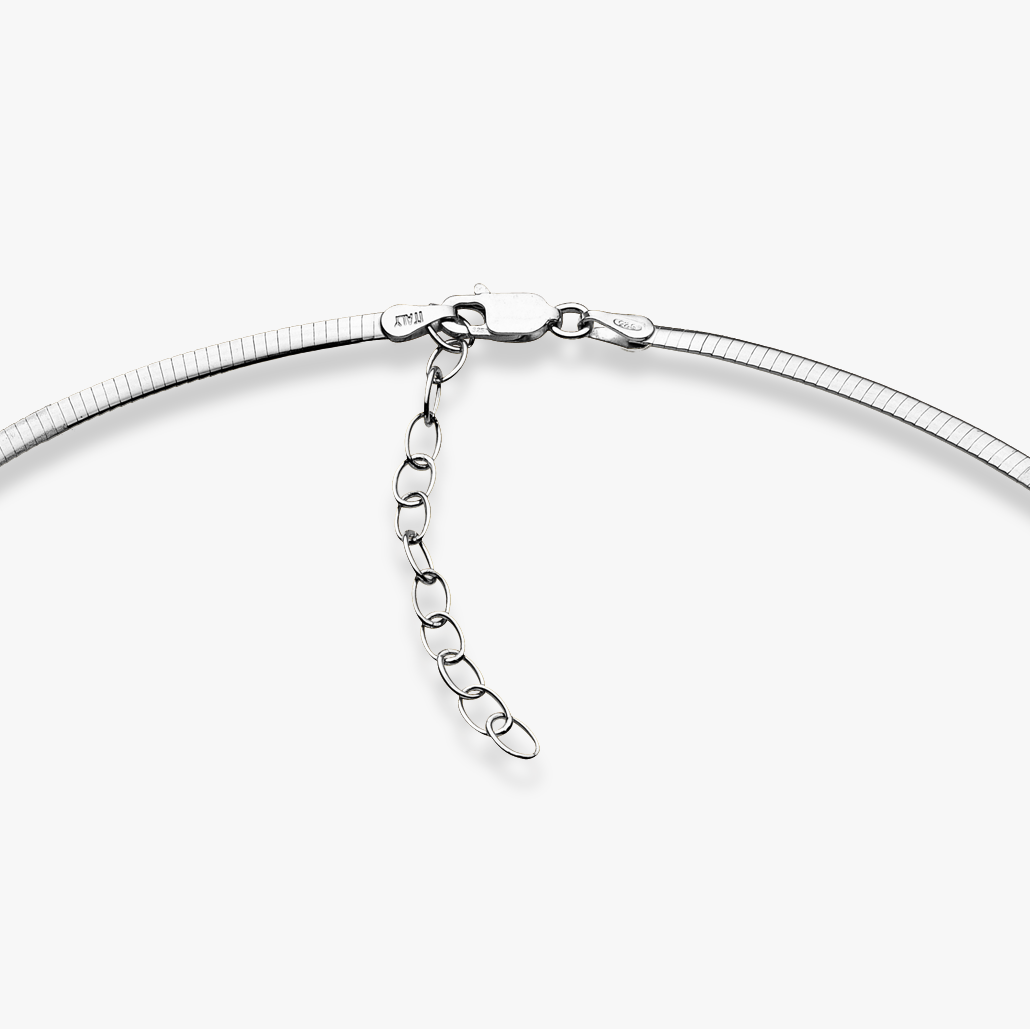 Dome Omega Adjustable Necklace in Sterling Silver, 2.5mm