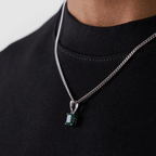 Emerald Stone Pendant (Silver)