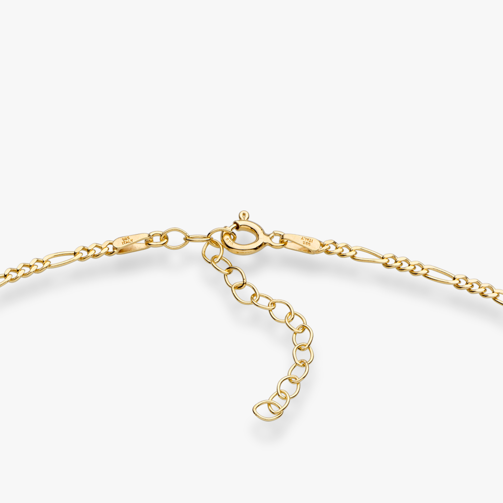 Figaro Adjustable Choker Necklace in 18k Gold Over Sterling Silver, 2.3mm