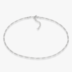 Figaro Adjustable Choker Necklace in Sterling Silver, 2.3mm