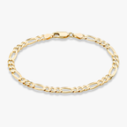 Figaro Chain Bracelet in 18k Gold Over Sterling Silver, 5mm