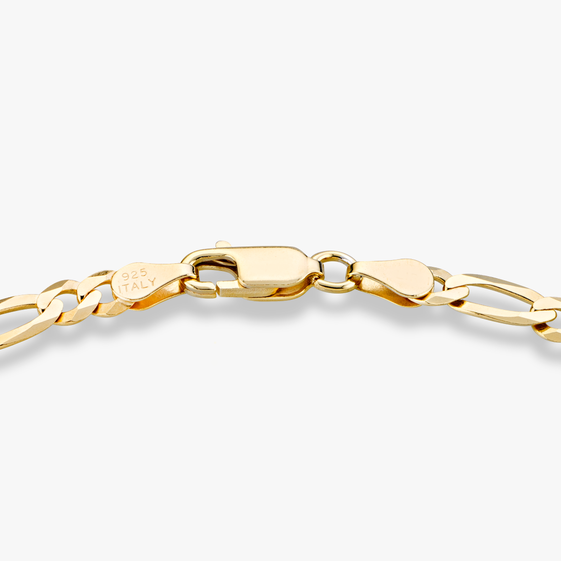 Figaro Chain Bracelet in 18k Gold Over Sterling Silver, 5mm