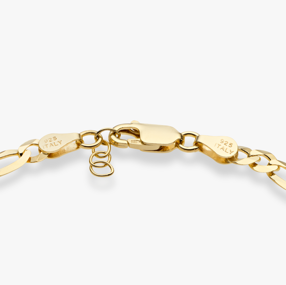 Figaro Chain Bracelet in 18k Gold Over Sterling Silver, 5mm