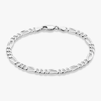Figaro Chain Bracelet in Sterling Silver, 5mm