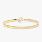 Flat Snake Bracelet in 18k Gold Over Sterling Silver, 4mm