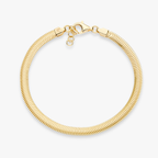 Flat Snake Bracelet in 18k Gold Over Sterling Silver, 4mm