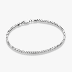 Franco Square Box Chain Bracelet in Sterling Silver, 2.5mm