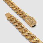 Half Iced Cuban Bracelet (Gold) 8mm