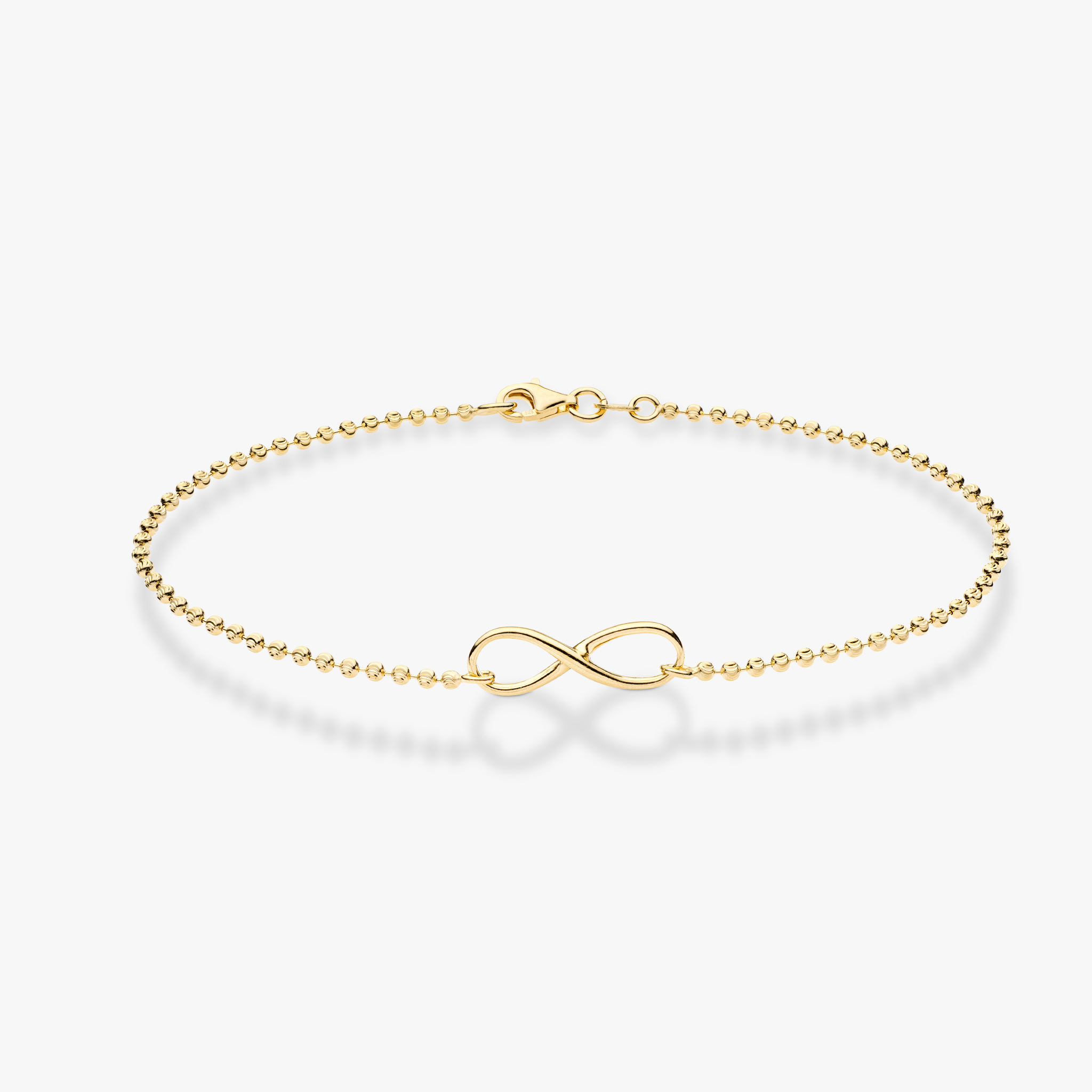 Infinity Beaded Anklet in 18k Gold Over Sterling Silver