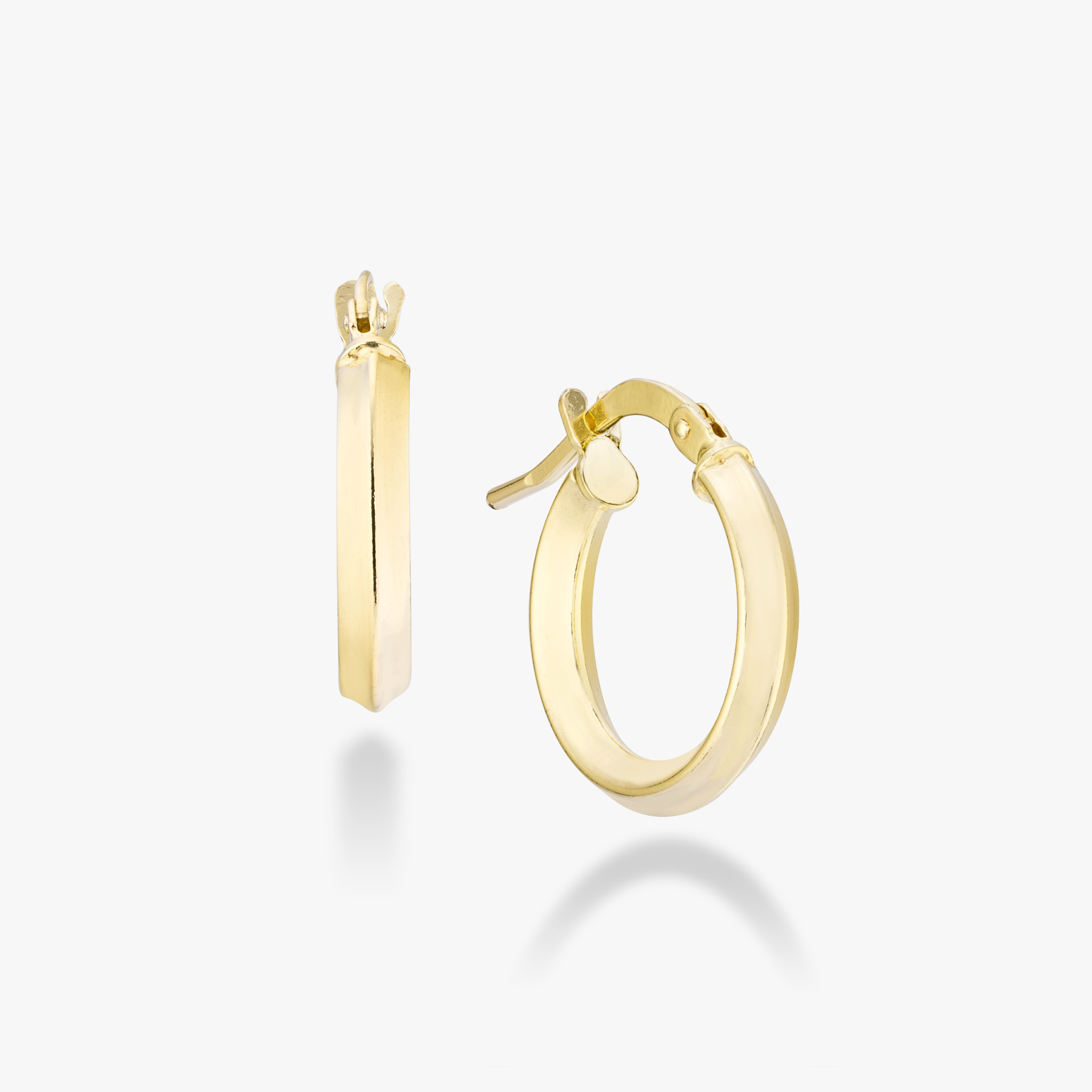 Knife Edge Hoop Earrings in 18k Gold Over Sterling Silver, 15mm