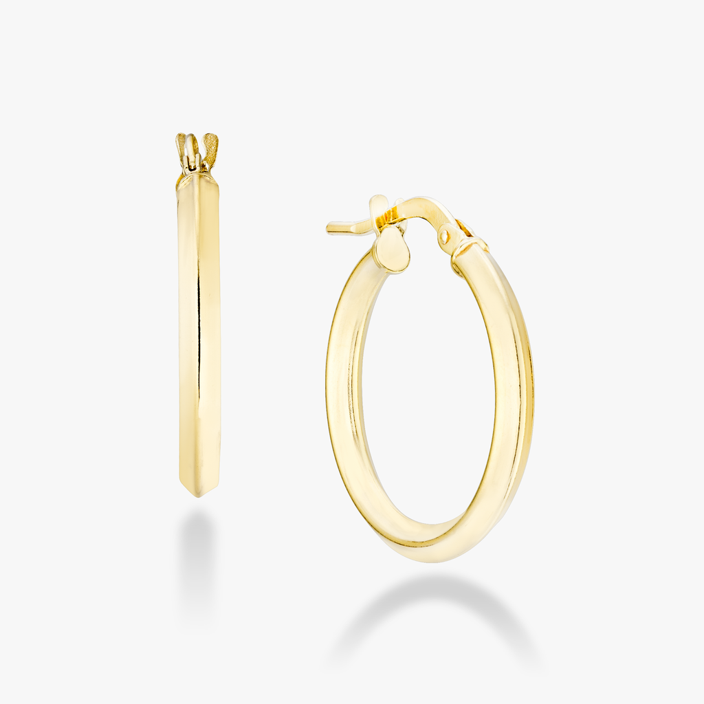Knife Edge Hoop Earrings in 18k Gold Over Sterling Silver, 20mm