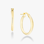 Knife Edge Hoop Earrings in 18k Gold Over Sterling Silver, 20mm