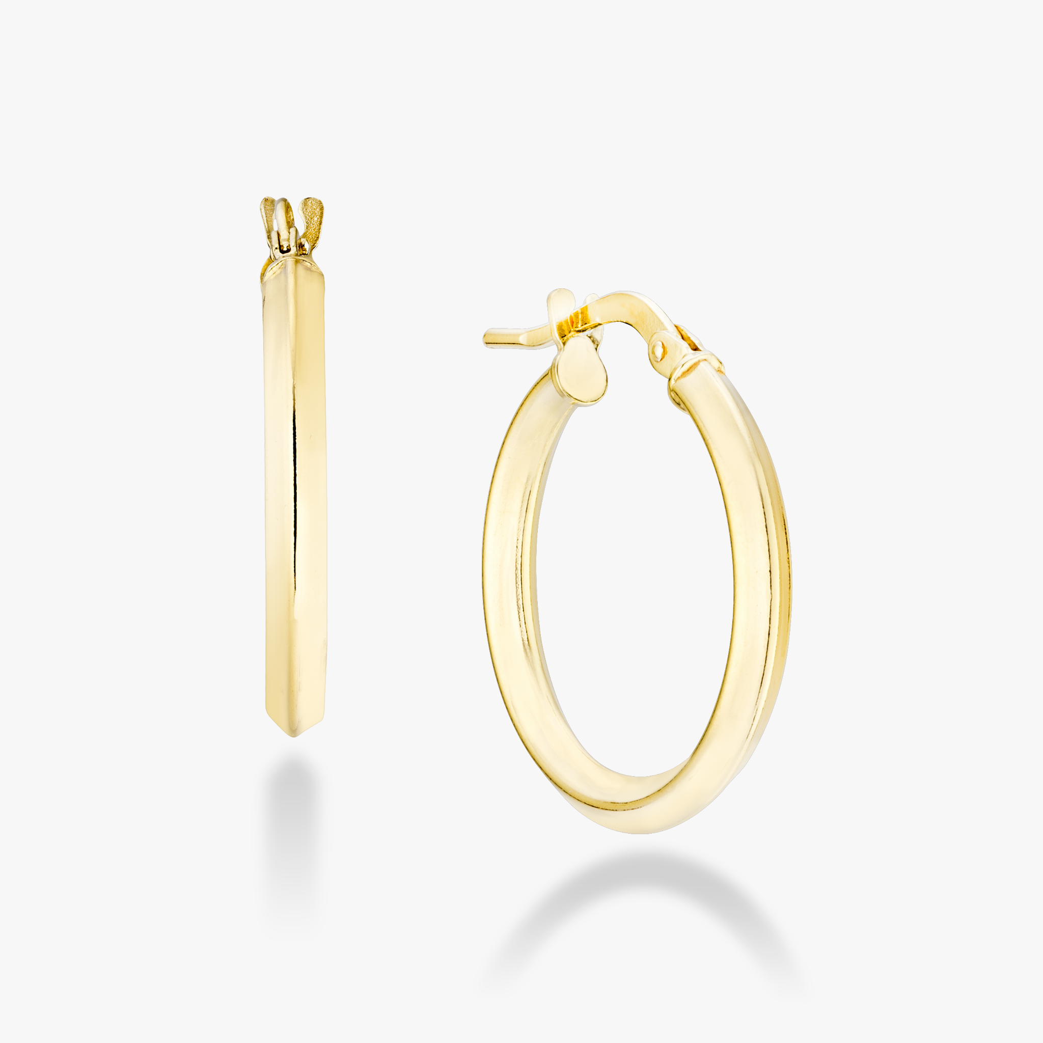 Knife Edge Hoop Earrings in 18k Gold Over Sterling Silver, 20mm