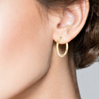 Knife Edge Hoop Earrings in 18k Gold Over Sterling Silver, 20mm