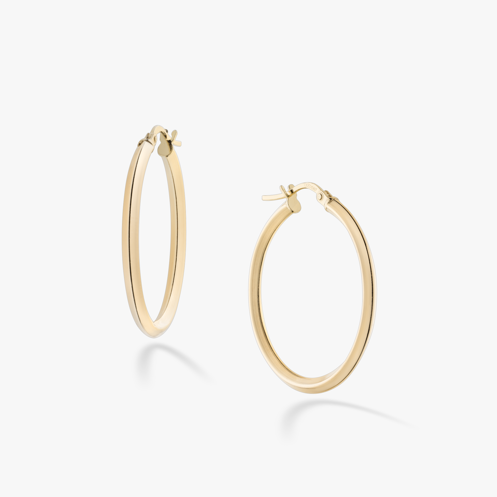 Knife Edge Hoop Earrings in 18k Gold Over Sterling Silver, 30mm
