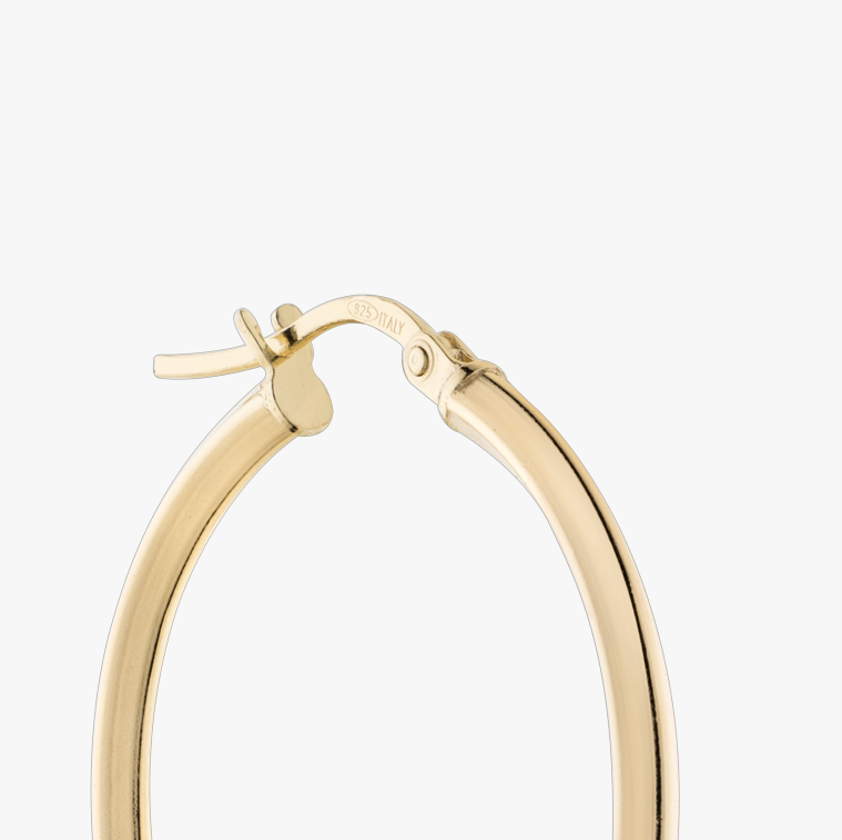 Knife Edge Hoop Earrings in 18k Gold Over Sterling Silver, 30mm