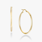Knife Edge Hoop Earrings in 18k Gold Over Sterling Silver, 40mm