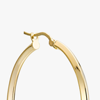 Knife Edge Hoop Earrings in 18k Gold Over Sterling Silver, 40mm