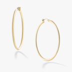 Knife Edge Hoop Earrings in 18k Gold Over Sterling Silver, 50mm