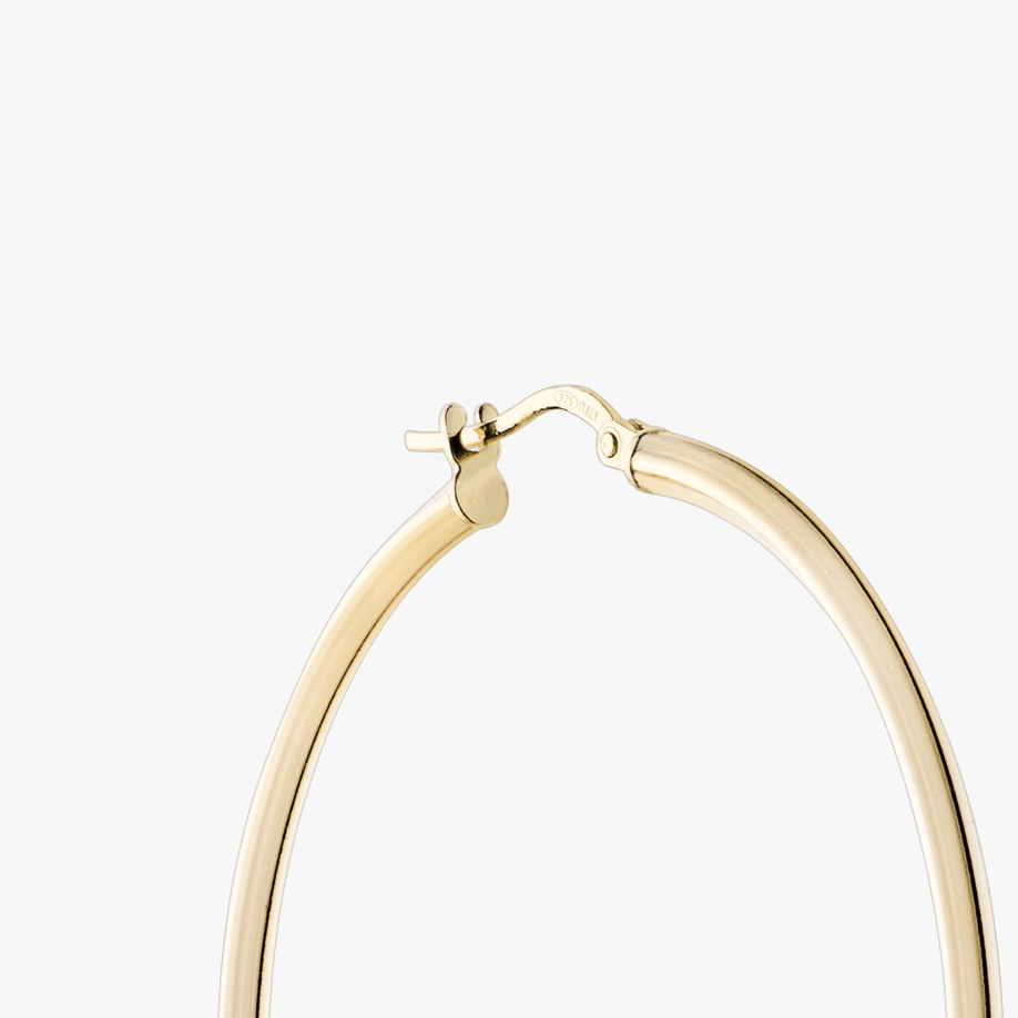 Knife Edge Hoop Earrings in 18k Gold Over Sterling Silver, 50mm