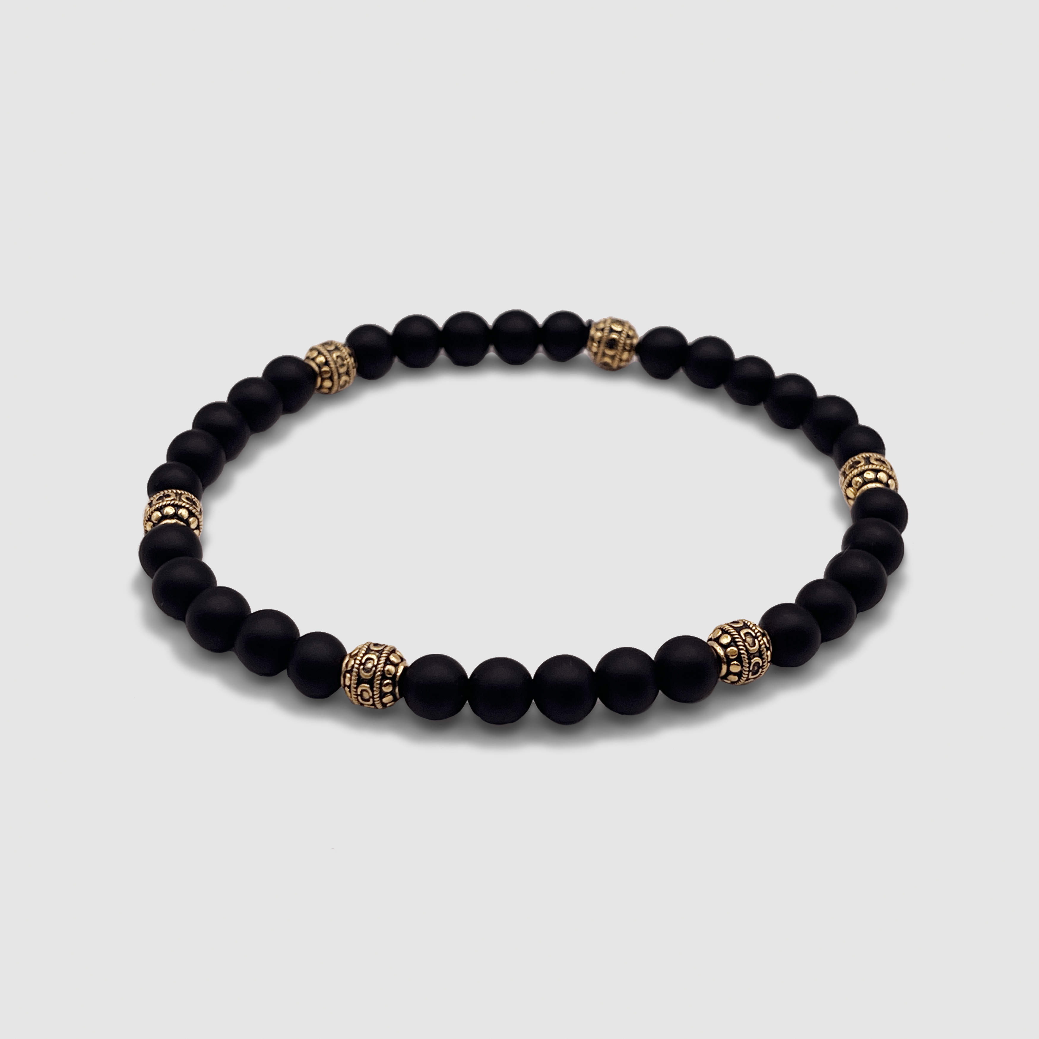 Matte Onyx Stone Bracelet (Gold)