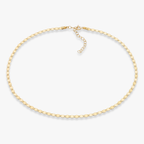 Mirror Link Adjustable Choker Necklace in 18k Gold Over Sterling Silver