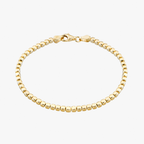 Organic Cube Bead Bracelet in 18k Gold Over Sterling Silver, 2.5mm