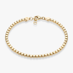 Organic Cube Bead Bracelet in 18k Gold Over Sterling Silver, 2.5mm