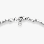 Organic Cube Bead Bracelet in Sterling Silver, 2.5mm