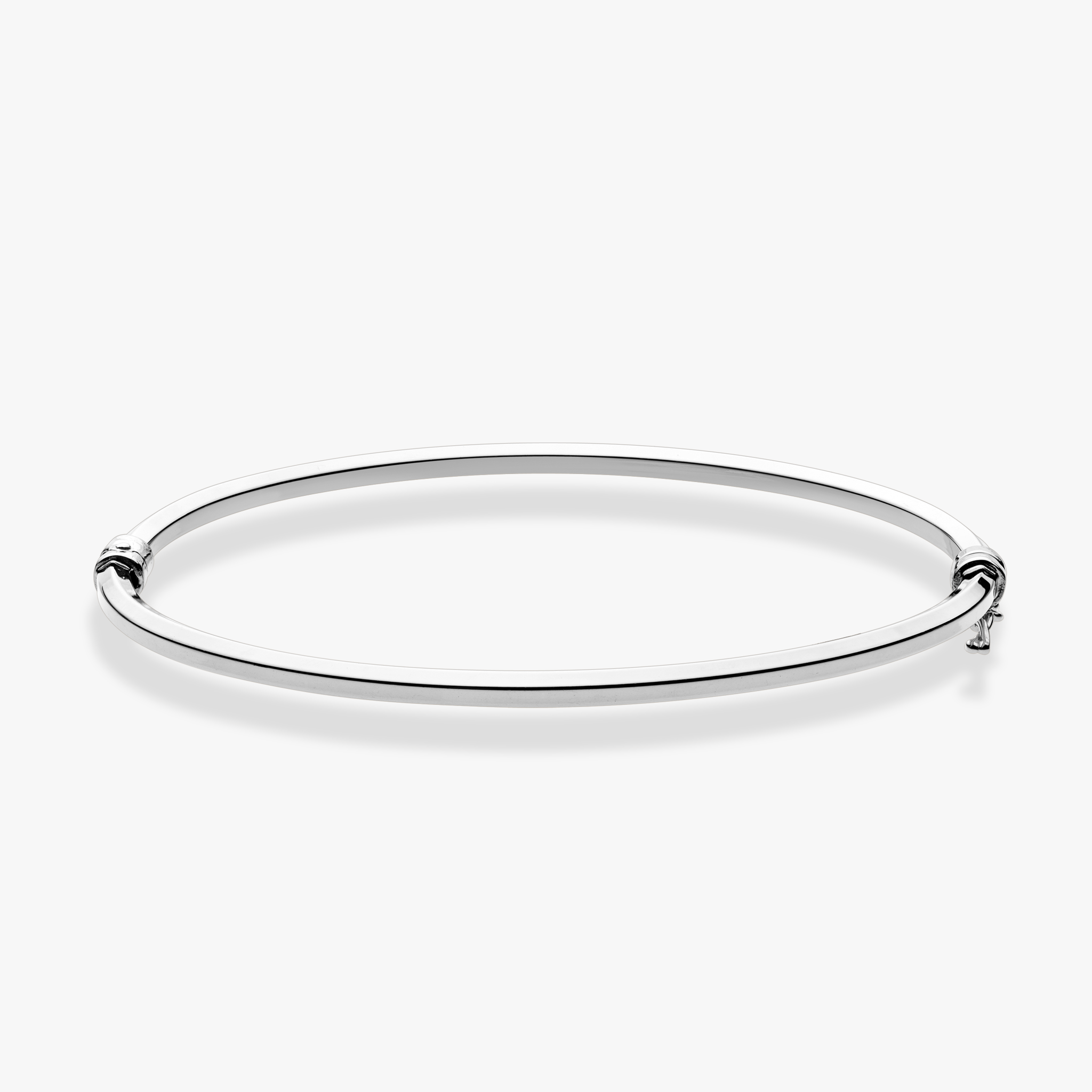Oval Hinged Bangle in Sterling Silver