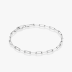 Paperclip Chain Bracelet in Sterling Silver, 3mm
